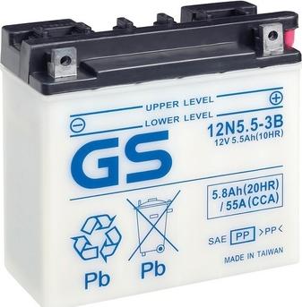 GS GS-12N5.5-3B - Стартерная аккумуляторная батарея, АКБ autosila-amz.com