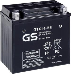 GS GS-GTX14-BS - Стартерная аккумуляторная батарея, АКБ autosila-amz.com