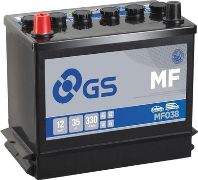 GS MF038 - Стартерная аккумуляторная батарея, АКБ autosila-amz.com