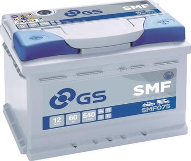 GS SMF075 - Стартерная аккумуляторная батарея, АКБ autosila-amz.com