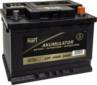 Hart 564 519 - Стартерная аккумуляторная батарея, АКБ autosila-amz.com