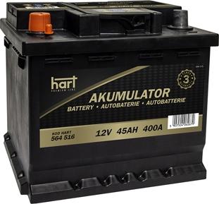 Hart 564 516 - Стартерная аккумуляторная батарея, АКБ autosila-amz.com