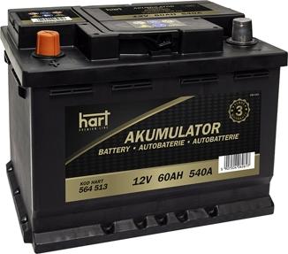 Hart 564 513 - Стартерная аккумуляторная батарея, АКБ autosila-amz.com