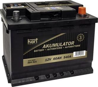 Hart 564 521 - Стартерная аккумуляторная батарея, АКБ autosila-amz.com