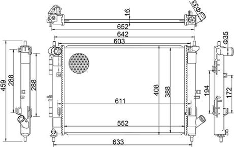 Hart 641 304 - Радиатор, охлаждение двигателя autosila-amz.com