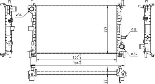 Hart 606 413 - Радиатор, охлаждение двигателя autosila-amz.com