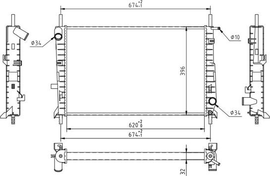 Hart 606 832 - Радиатор, охлаждение двигателя autosila-amz.com