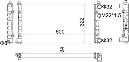 Hart 600 242 - Радиатор, охлаждение двигателя autosila-amz.com