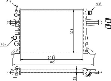 Hart 601 707 - Радиатор, охлаждение двигателя autosila-amz.com