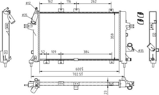 Hart 614 275 - Радиатор, охлаждение двигателя autosila-amz.com