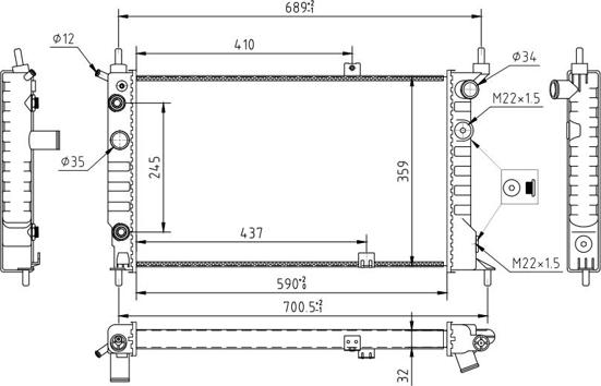 Hart 637 163 - Радиатор, охлаждение двигателя autosila-amz.com