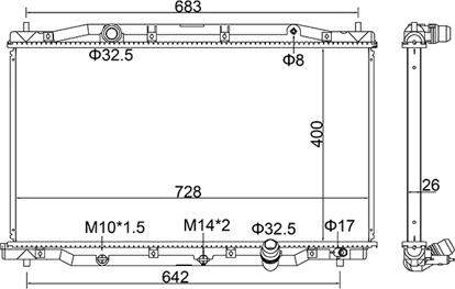 Hart 629 178 - Радиатор, охлаждение двигателя autosila-amz.com