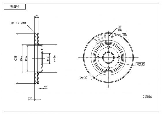 Hart 241 096 - Тормозной диск autosila-amz.com