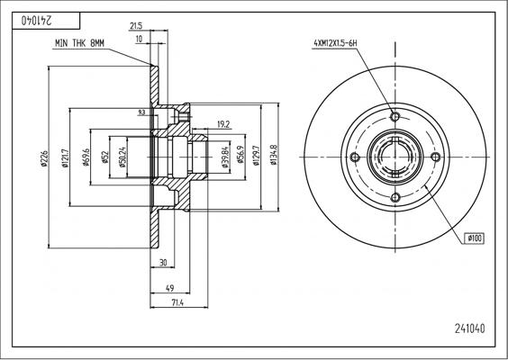 Hart 241 040 - Тормозной диск autosila-amz.com