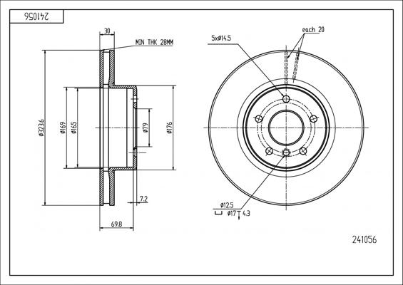 Hart 241 056 - Тормозной диск autosila-amz.com