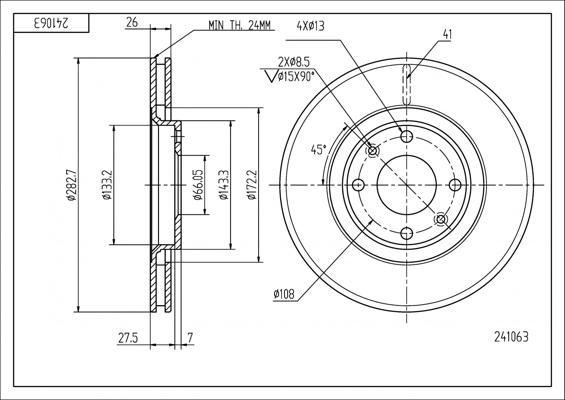 Hart 241 063 - Тормозной диск autosila-amz.com