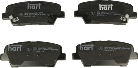 Hart 254 212 - Тормозные колодки, дисковые, комплект autosila-amz.com
