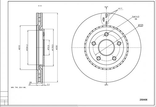 Hart 250 406 - Тормозной диск autosila-amz.com