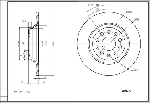 Hart 250 372 - Тормозной диск autosila-amz.com