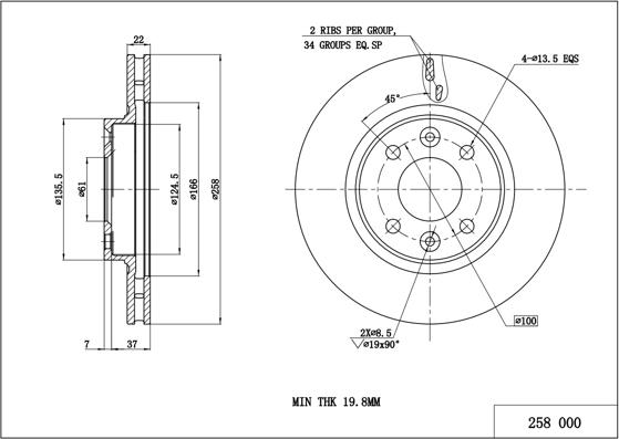 Hart 258 000 - Тормозной диск autosila-amz.com