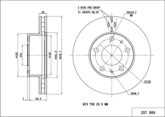 Hart 257 989 - Тормозной диск autosila-amz.com