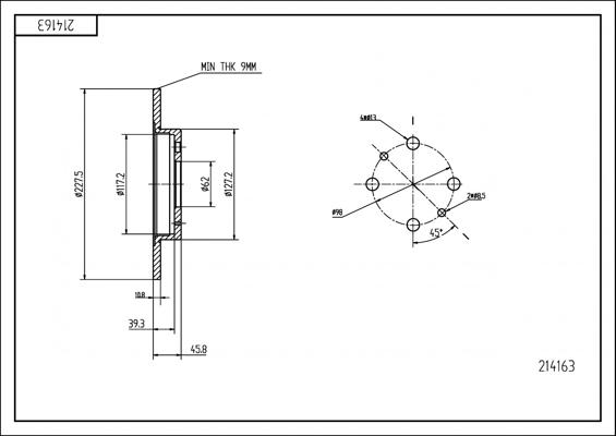 Hart 214 163 - Тормозной диск autosila-amz.com