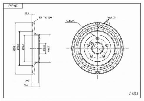 Hart 214 363 - Тормозной диск autosila-amz.com