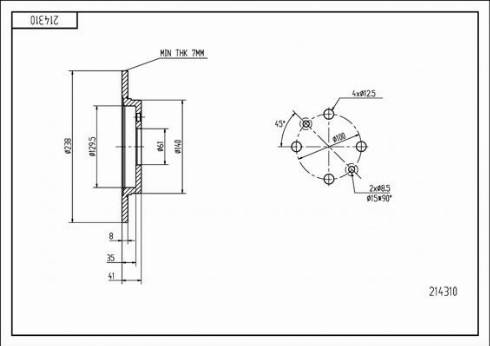 Hart 214 310 - Тормозной диск autosila-amz.com