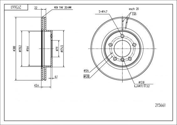 Hart 215 661 - Тормозной диск autosila-amz.com