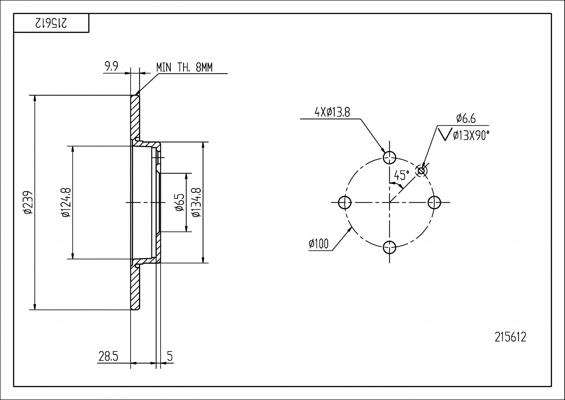 Hart 215 612 - Тормозной диск autosila-amz.com