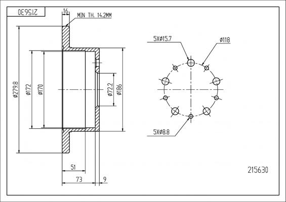 Hart 215 630 - Тормозной диск autosila-amz.com