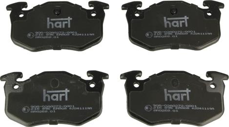 Hart 215 895 - Тормозные колодки, дисковые, комплект autosila-amz.com