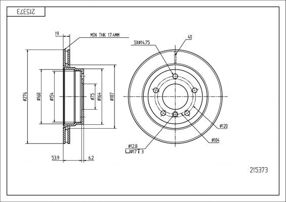 Hart 215 373 - Тормозной диск autosila-amz.com