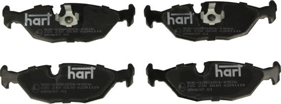 Hart 215 210 - Тормозные колодки, дисковые, комплект autosila-amz.com