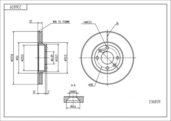 Hart 236 839 - Тормозной диск autosila-amz.com