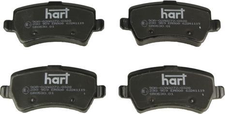 Hart 230 959 - Тормозные колодки, дисковые, комплект autosila-amz.com
