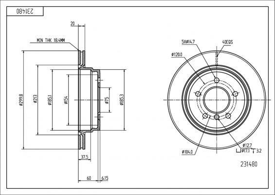 Hart 231 480 - Тормозной диск autosila-amz.com