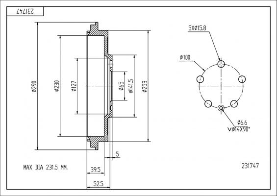 Hart 231 747 - Тормозной барабан autosila-amz.com