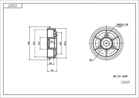 Hart 232 127 - Тормозной барабан autosila-amz.com