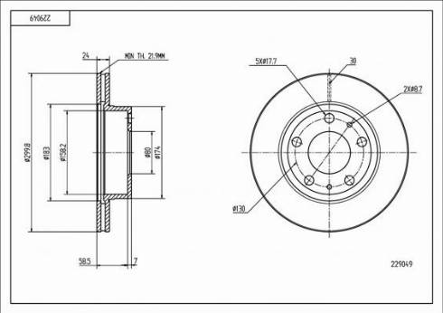 Hart 229 049 - Тормозной диск autosila-amz.com