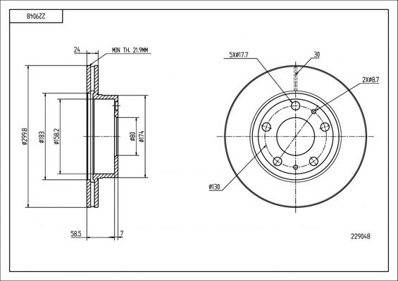 Hart 229 048 - Тормозной диск autosila-amz.com