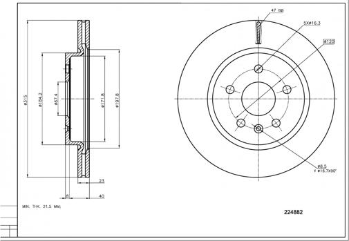 Hart 224 882 - Тормозной диск autosila-amz.com