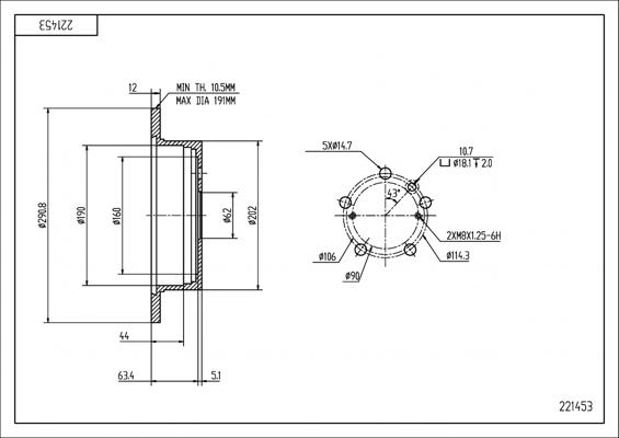 Hart 221 453 - Тормозной диск autosila-amz.com