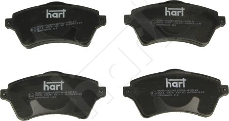 Hart 221 654 - Тормозные колодки, дисковые, комплект autosila-amz.com