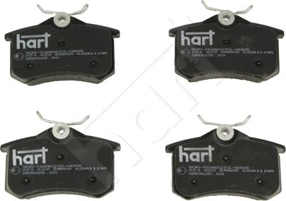 Hart 221 622 - Тормозные колодки, дисковые, комплект autosila-amz.com