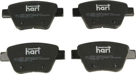 Hart 228 859 - Тормозные колодки, дисковые, комплект autosila-amz.com