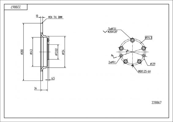 Hart 228 867 - Тормозной диск autosila-amz.com