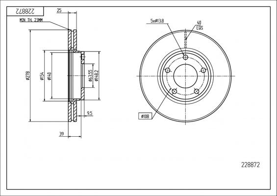 Hart 228 872 - Тормозной диск autosila-amz.com