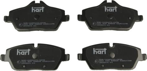 Hart 222 406 - Тормозные колодки, дисковые, комплект autosila-amz.com