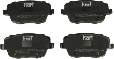 Hart 222 419 - Тормозные колодки, дисковые, комплект autosila-amz.com